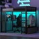 preview thumbnail 3 of 15, Full Gaming Loft Bed with LED, Desk, Open Wardrobe and 3 Linen Drawers