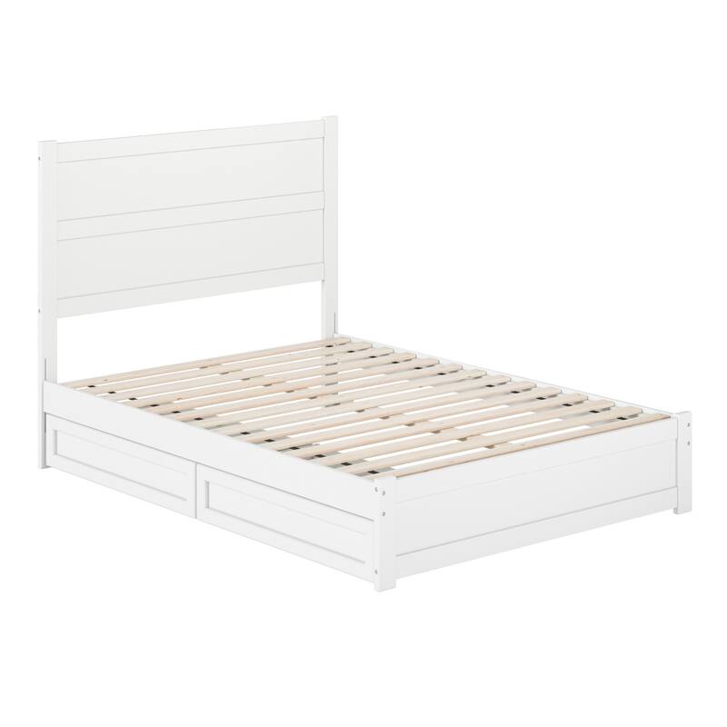 Aveline Wood Platform Bed with Matching Footboard & Storage Drawers