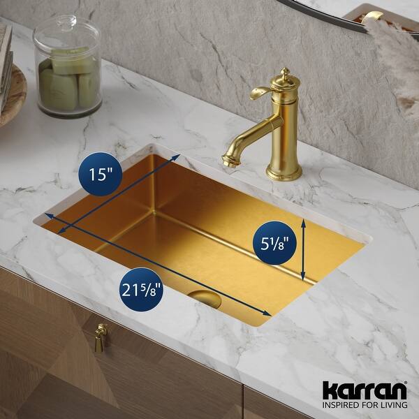 dimension image slide 2 of 3, Karran Cinox Stainless Steel Rectangular Undermount Sink