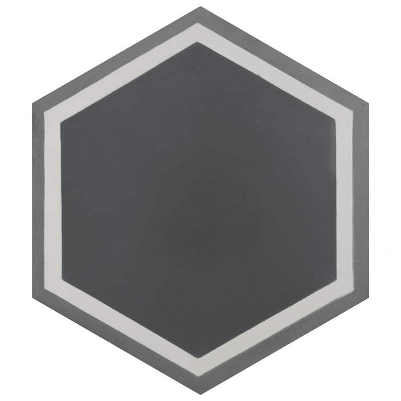 Merola Tile Cemento Hex Holland Passage Encaustic 7.86" x 9" Cement Handmade Floor and Wall Tile