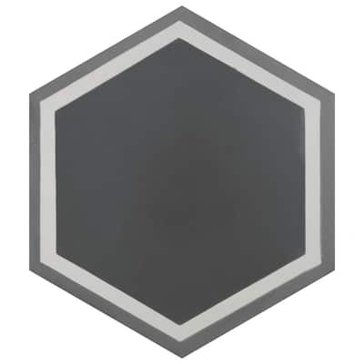 Merola Tile Cemento Hex Holland Passage Encaustic 7.86" x 9" Cement Handmade Floor and Wall Tile