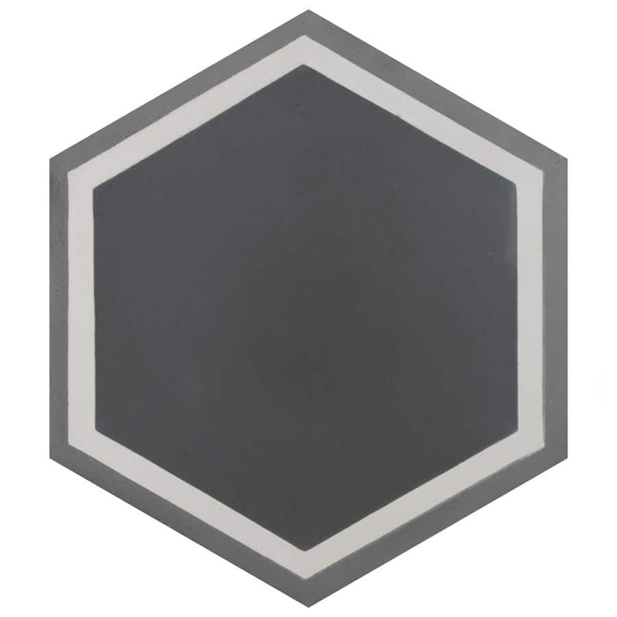 Merola Tile Cemento Hex Holland Passage Encaustic 7.86" x 9" Cement Handmade Floor and Wall Tile
