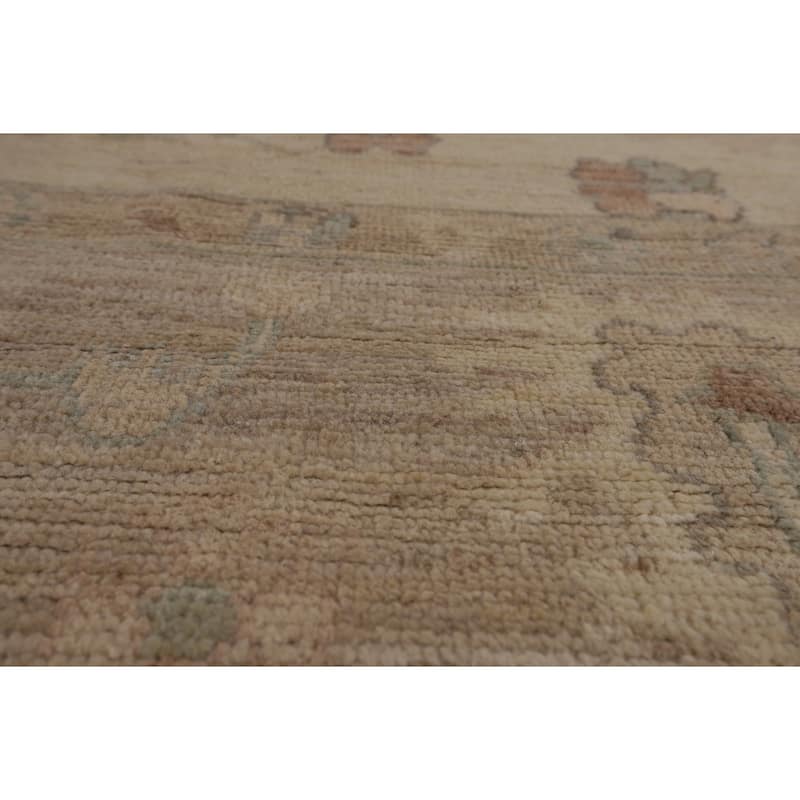 Vegetable Dye Oushak Turkish Large Area Rug Hand-Knotted Wool Carpet - 10'3"x 14'1"
