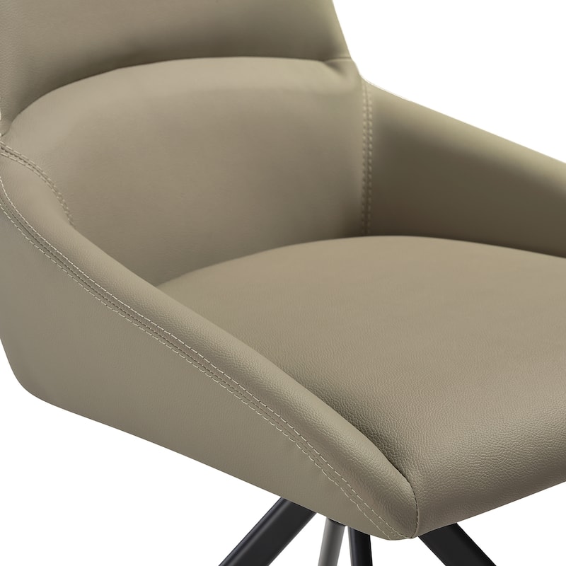 Maverick Swivel Upholstered Dining Chair with Black Metal Legs - Set of 2