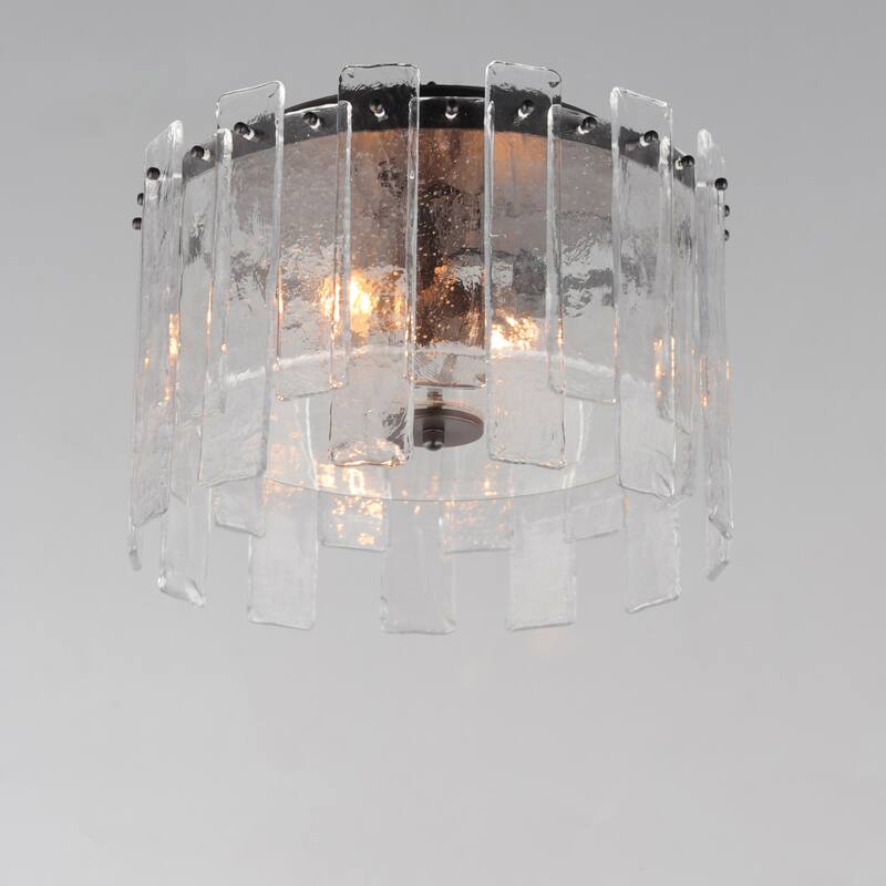 Maxim 21832 Warren 2 Light 15" Wide Flush Mount Drum Ceiling Fixture