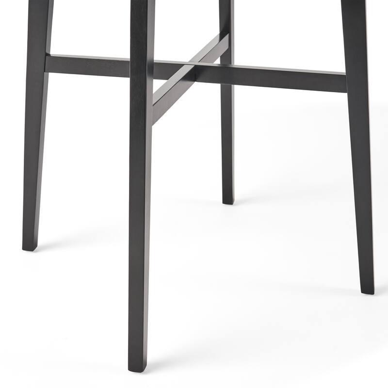 Modern Bar Height 42" Dining Table, Rubberwood Legs and Laminate Table Top, Paladina Marble Finish, Black
