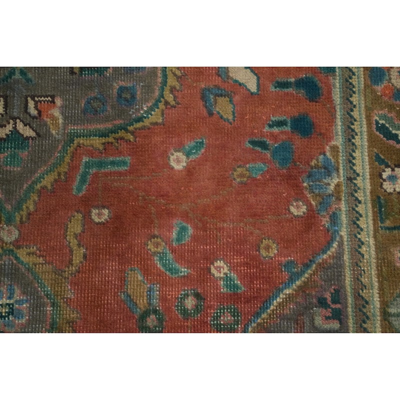 Hand Knotted Oriental 100% Wool Carpet Traditional Medallion Oranges & Rust Tabriz Area Rug - 4' 6'' X 3' 2''