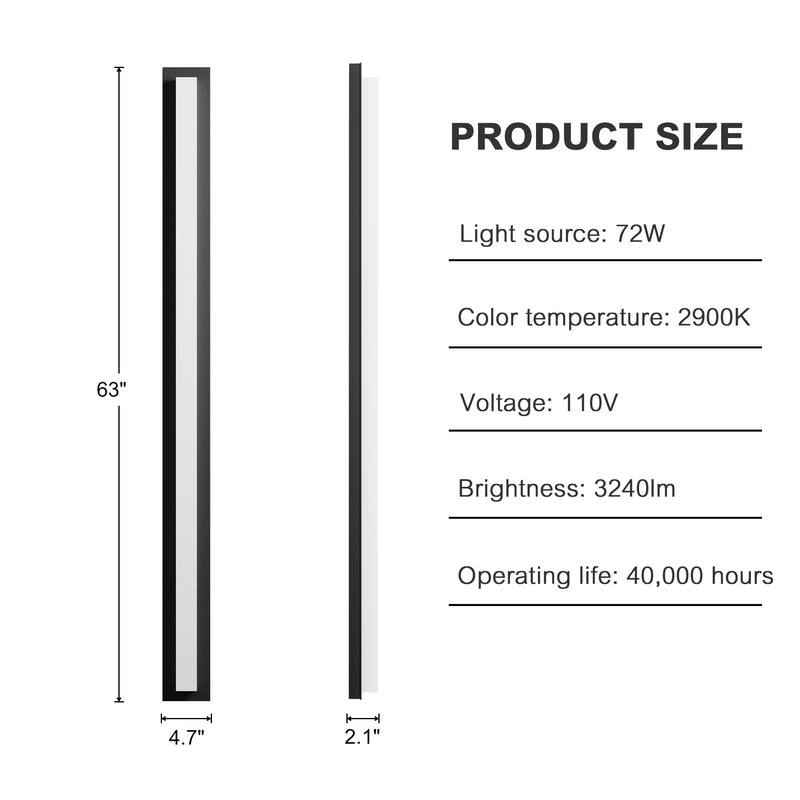 Aluminum LED Outdoor Wall Sconce Rectangle Wall Mounted Lights