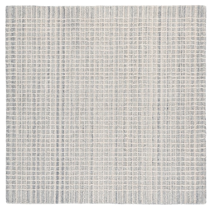 Lauren Ralph Lauren Handmade Emanuella Wool Rug - 5' Square - Silver/Ivory