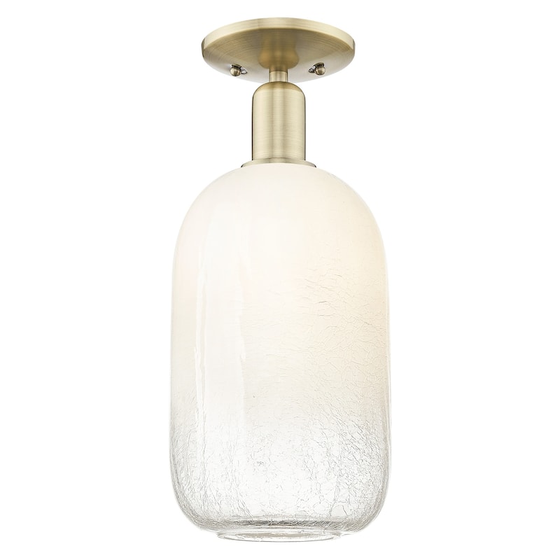Innovations Lighting 716-1C-17-7 Brookhaven Cloche Semi-Flush - Antique Brass / Opal