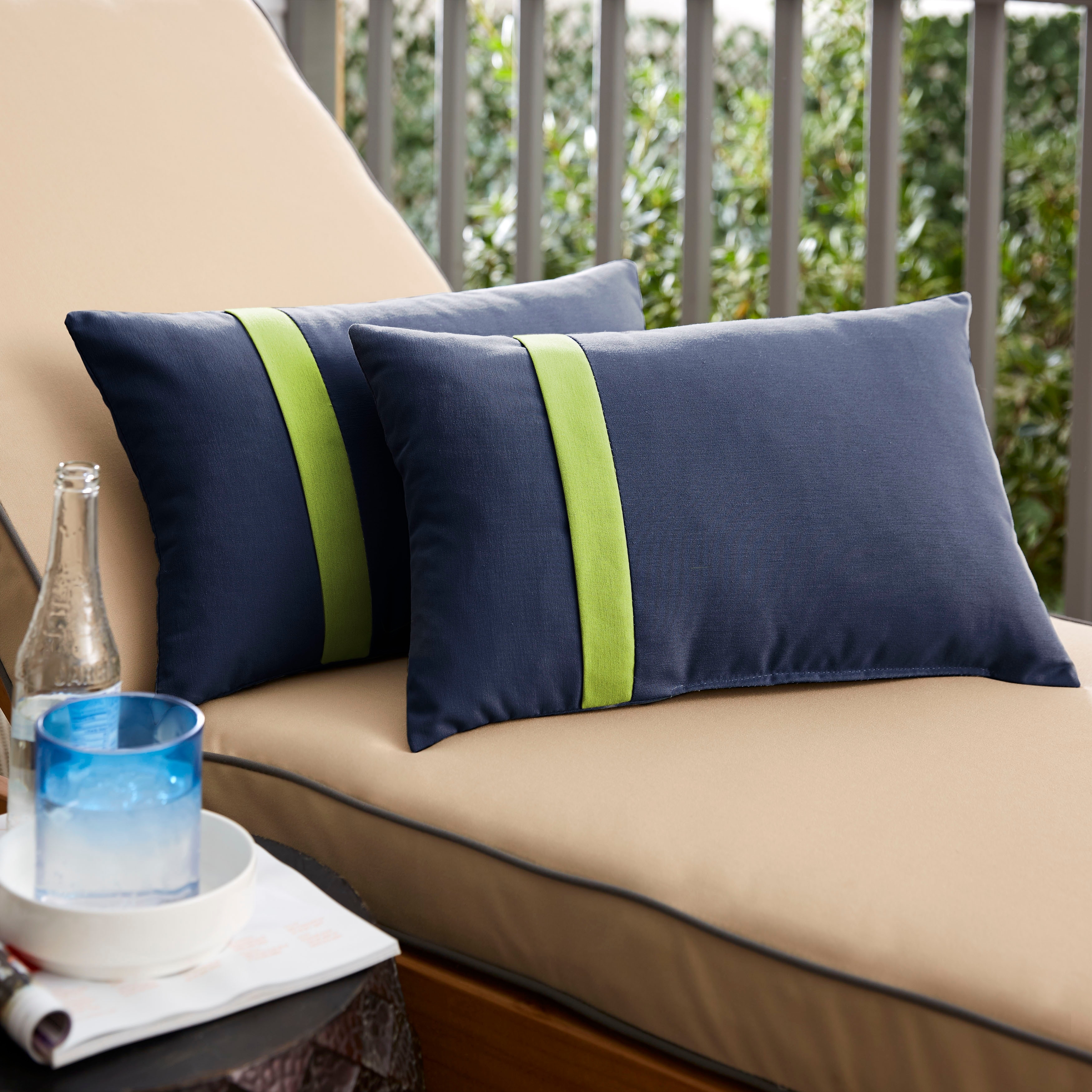 Sorra Home Sunbrella Outdoor Single Large Flange Pillow Set of 2