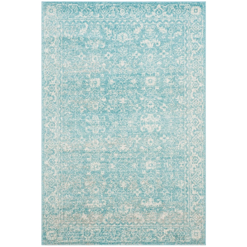 SAFAVIEH, Evoke Karola Vintage Boho Rug - 6'7" x 9' - Light Blue/Ivory