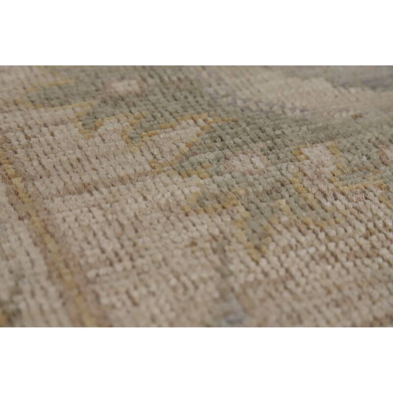 Hand Knotted Oriental 100% Wool Carpet Transitional All-Over Greys & Charcoal Oushak Area Rug - 11' 9'' X 9' 2''