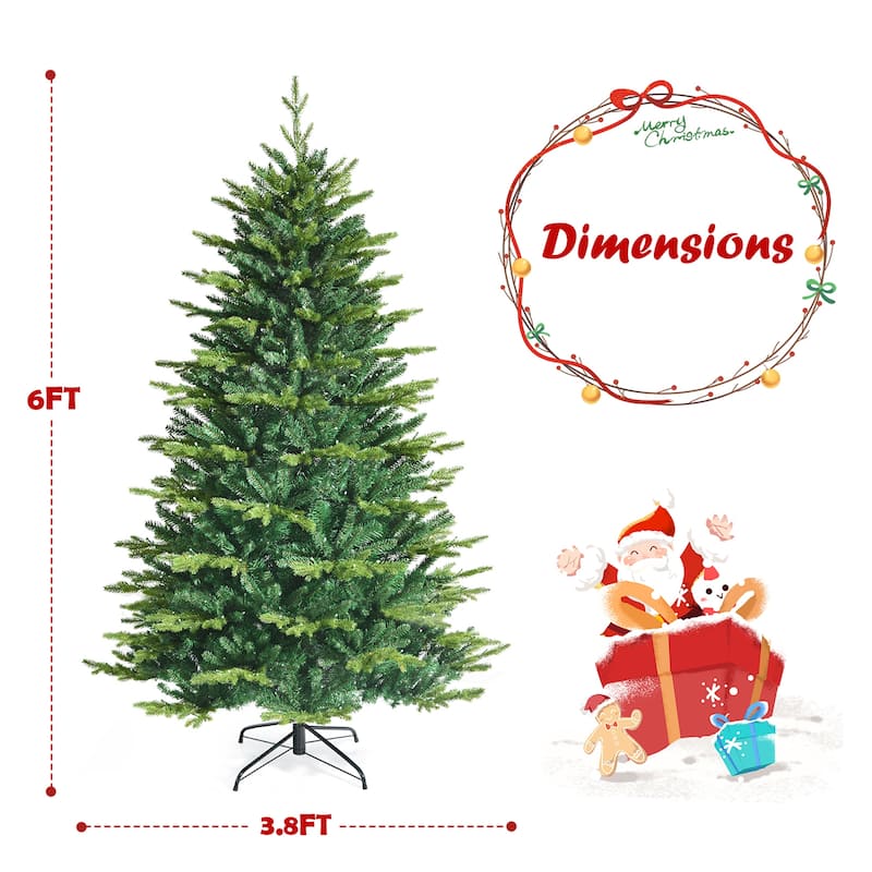 Gymax 6/7/8 FT Pre-lit Artificial Christmas Tree w/ APP Control & 15