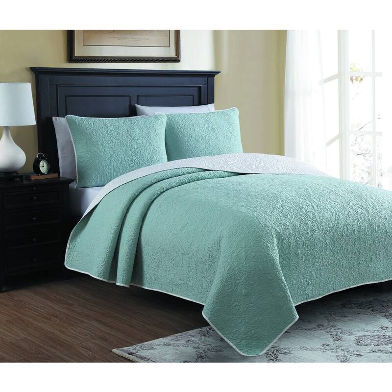 Copper Grove Badoura Reversible Quilt Set - Sea Glass/Off-White - Twin