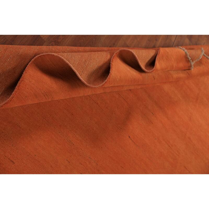 Gabbeh Oriental Area Rug Hand-Knotted Orange Wool Carpet - 6'5" x 9'6"