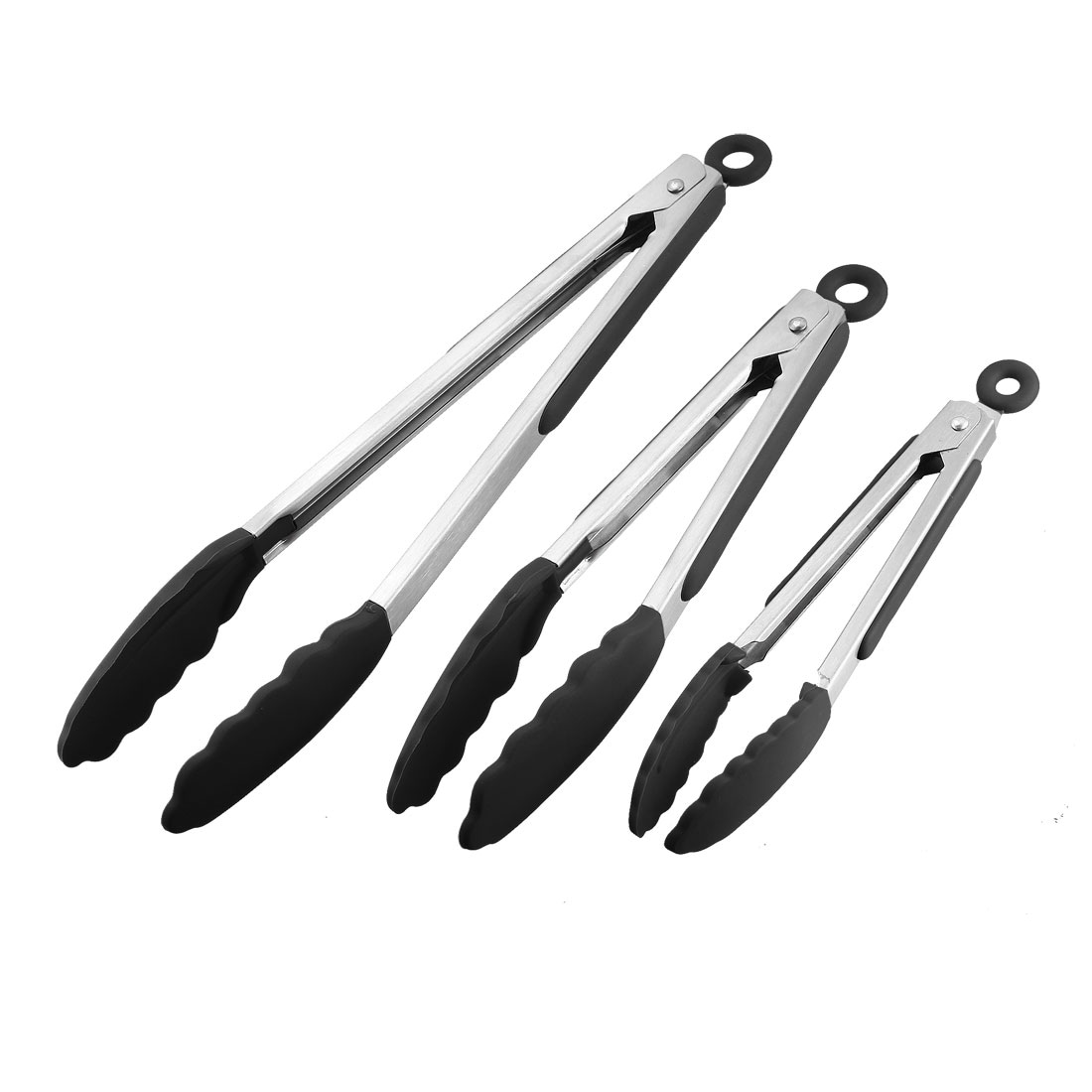 KitchenAid Silicone Tipped Stainless Steel Tongs, Black