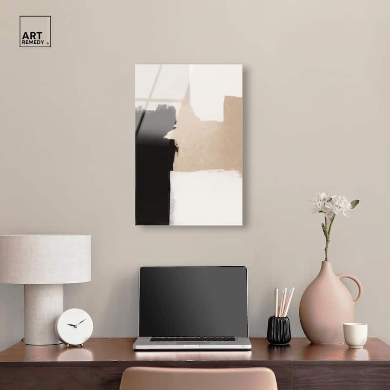 Beige and Black I Acrylic by Art Remedy, Ready to Hang