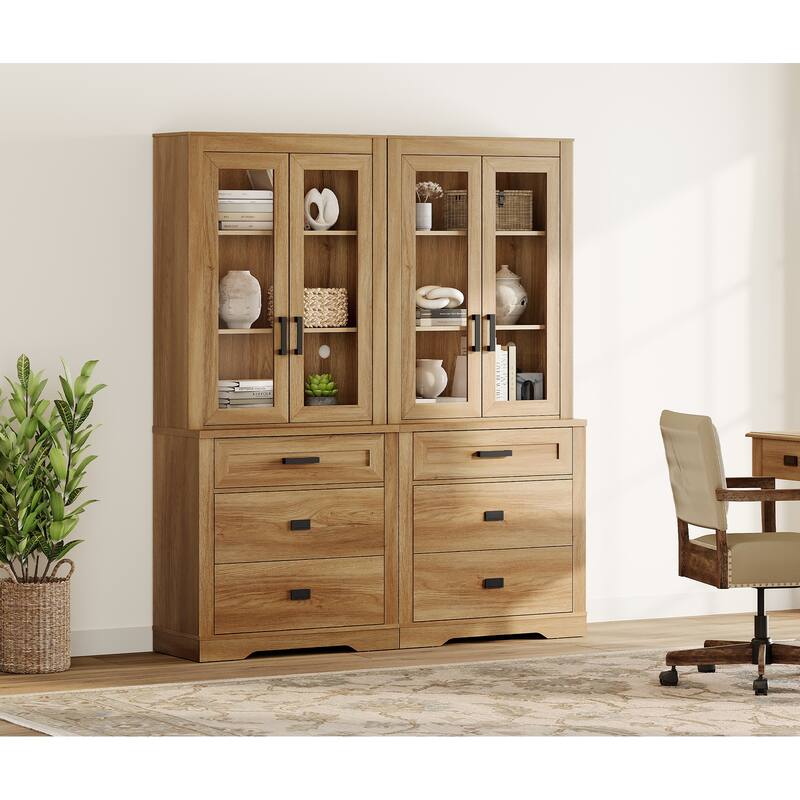 3 Tier Bookcase with Drawer,73.3" Tall Floor Standing Bookshelf