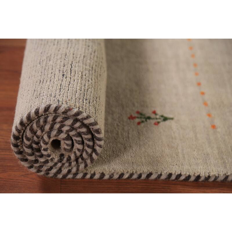 Little Animals Gabbeh Indian Foyer Rug Handmade Wool Carpet - 3'2" x 4'9"