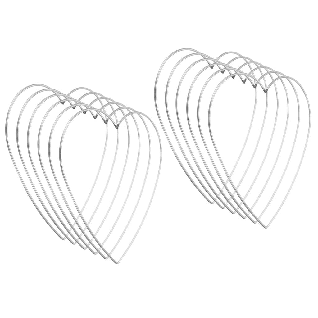 Dream Catcher Rings, Metal Heart Shape Macrame Wreath Floral Hoop - Silver