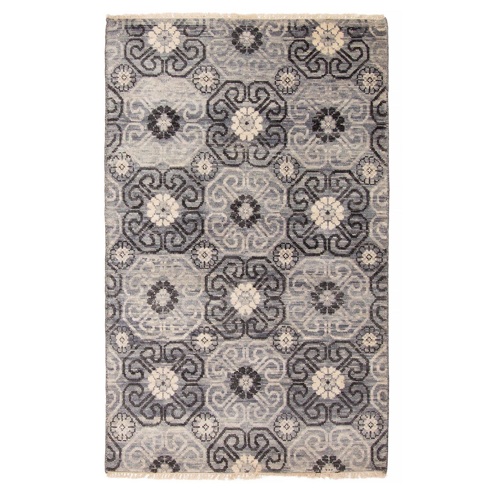 ECARPETGALLERY Hand-knotted Mystique Grey Wool Rug - 3' 11" x 6' 1"