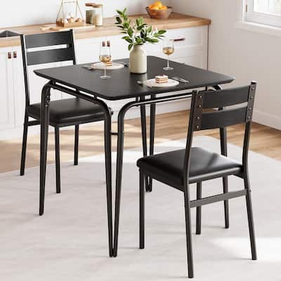 3 Piece Dining Room Sets，Dining Table with 2 Chairs