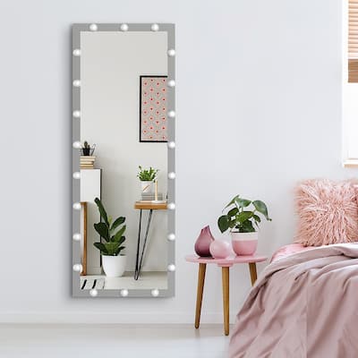 63 Inch Rectangular Framed Dimmable Wall Mounted LED Full Length Mirror