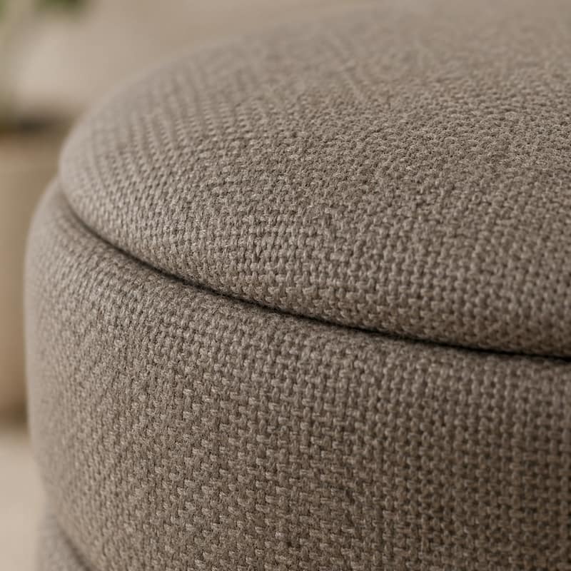 Aria Home Modern Cylinder Ottoman with Hidden Storage Upholstery Seat