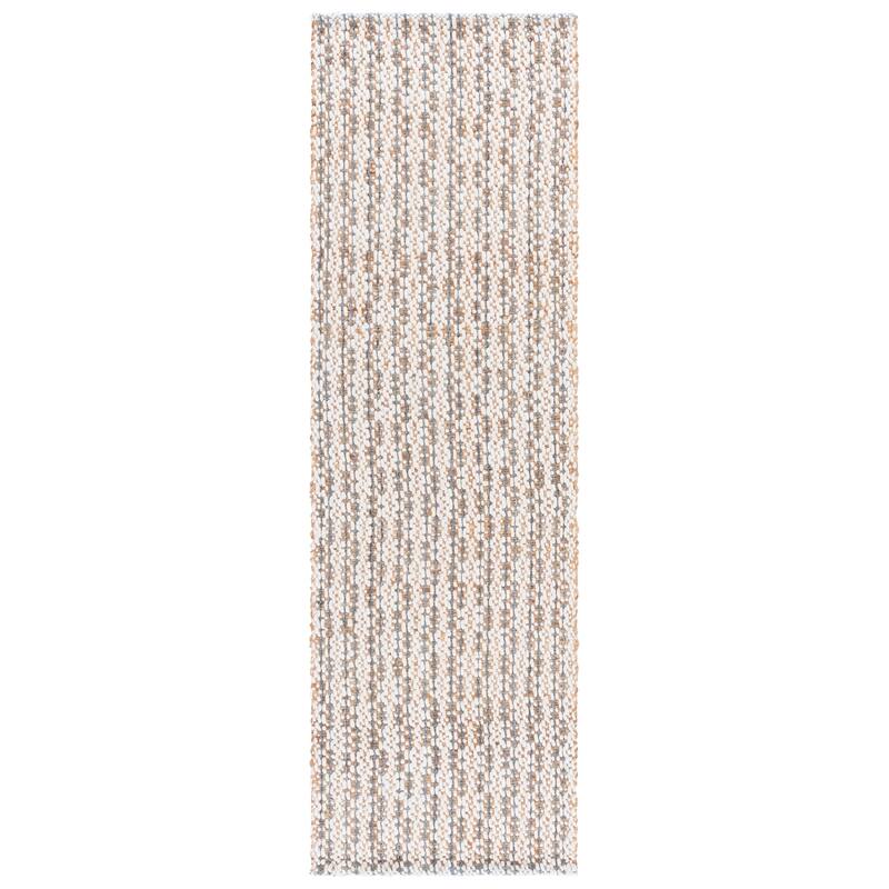 SAFAVIEH Handmade Natural Fiber Olessya Farmhouse Jute Rug - Natural/Blue - 2'3" x 8' Runner