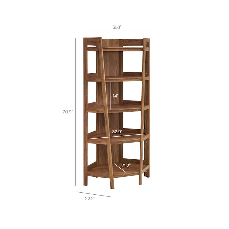 Bixby 71 Inch Corner Bookshelf