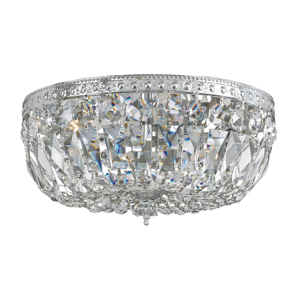 Crystorama 3 Light Clear Hand Cut Chrome Ceiling Mount III - 16'' W x 9'' H
