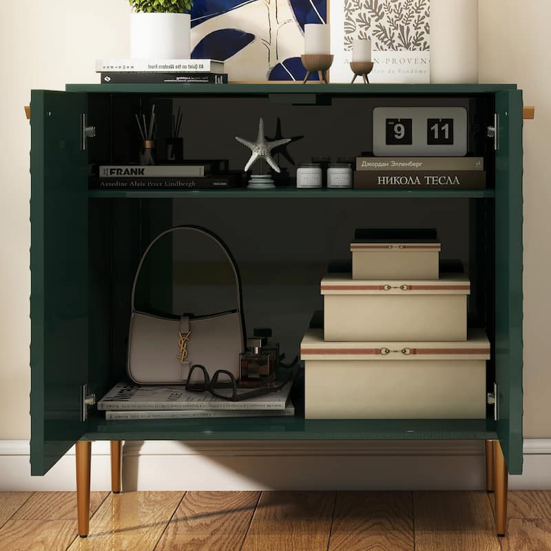 Hexagonal Pattern 2-door Storage Cabinet Buffet Cabinet Sideboard