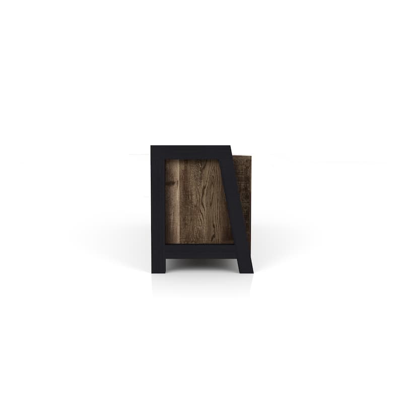 Carson Farmhouse Reclaimed Oak 66-inch 6-Shelf TV Stand