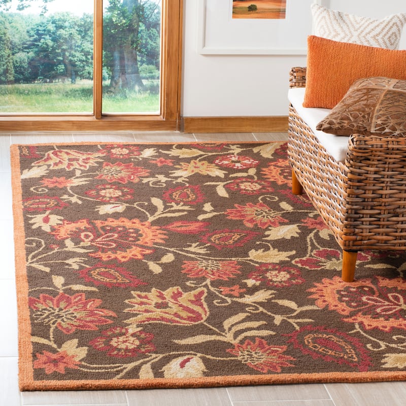SAFAVIEH Handmade Blossom Ottavina Modern Floral Wool Rug