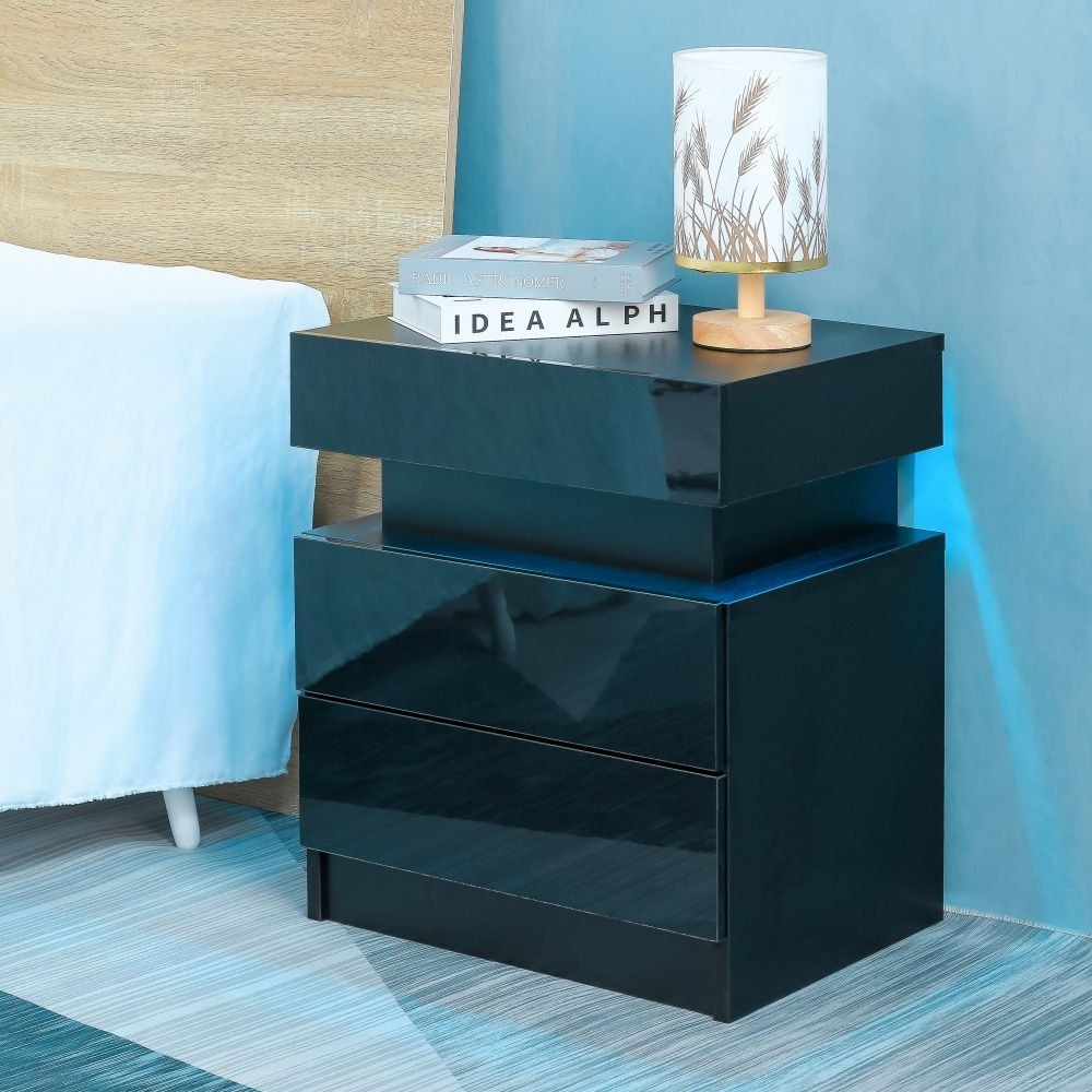 Led nightstand online black