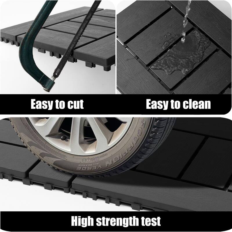 H style 12 inch balcony deck tiles, DIY interlocking deck floor tiles, indoor and outdoor floor tiles, 44pcs