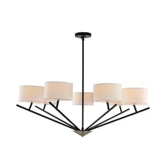 Tahoe 7-Light Chandelier in Matte Black with Polished Nickel