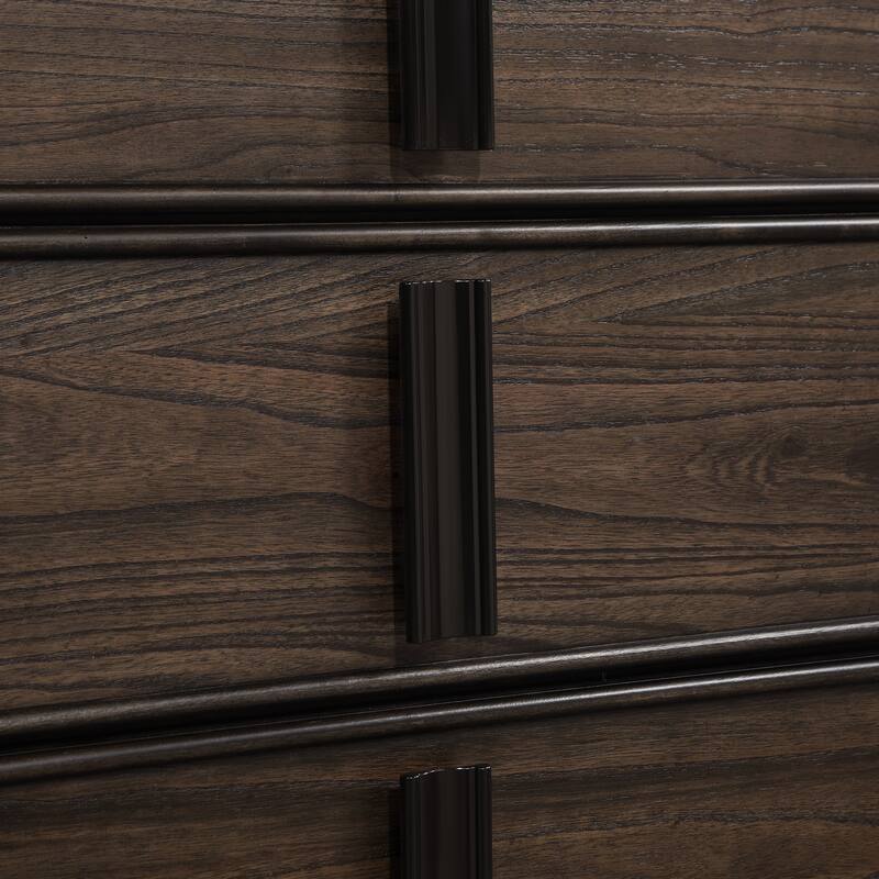 Roundhill Furniture Aetheria Contemporary Wood 5-Drawer Chest in Dark Brown