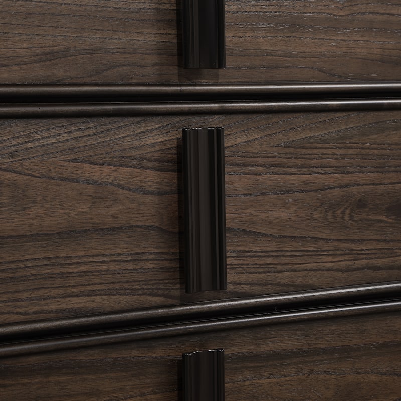 Roundhill Furniture Aetheria Contemporary Wood 6-Drawer Dresser in Dark Brown