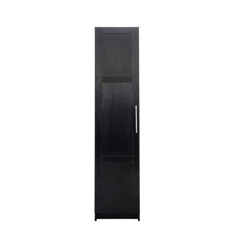 Roomfitters Stackable Wall Mounted Storage Cabinet, Tall Modern Organizer with Adjustable Shelves for Home or Office, Black
