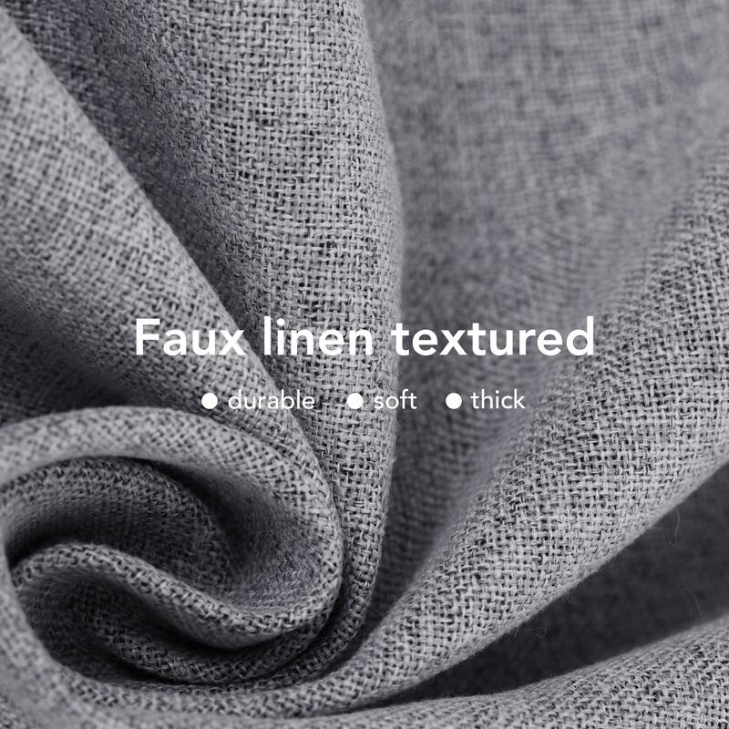 Deconovo Total Blackout Faux Linen Curtains 2 Panels