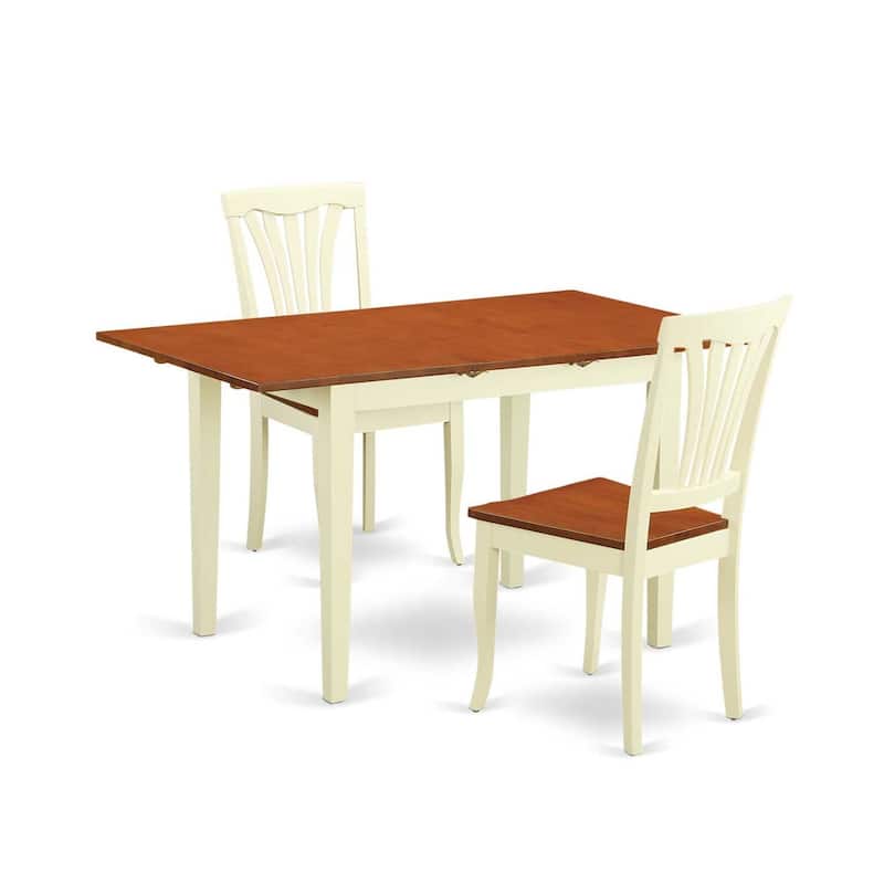 Kitchen Table Set for 4 - Dining Table with Chairs - Small Space Table Set - Buttermilk & Cherry Finish
