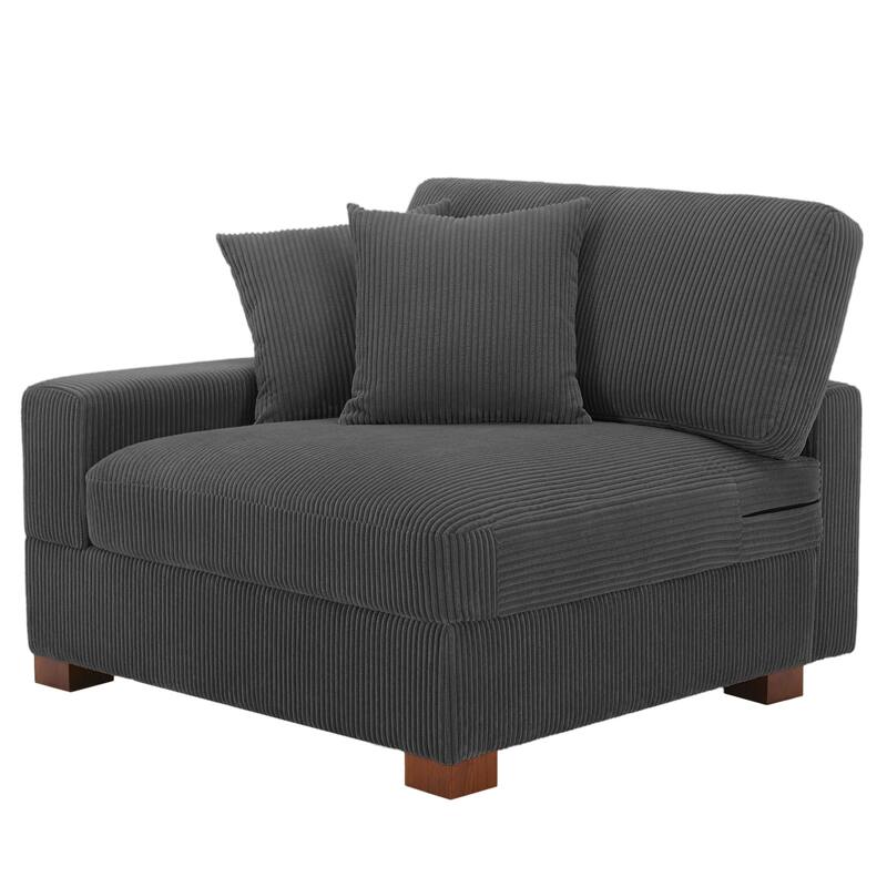 Corduroy Armchair Sofa Corner Chairs With Pillows