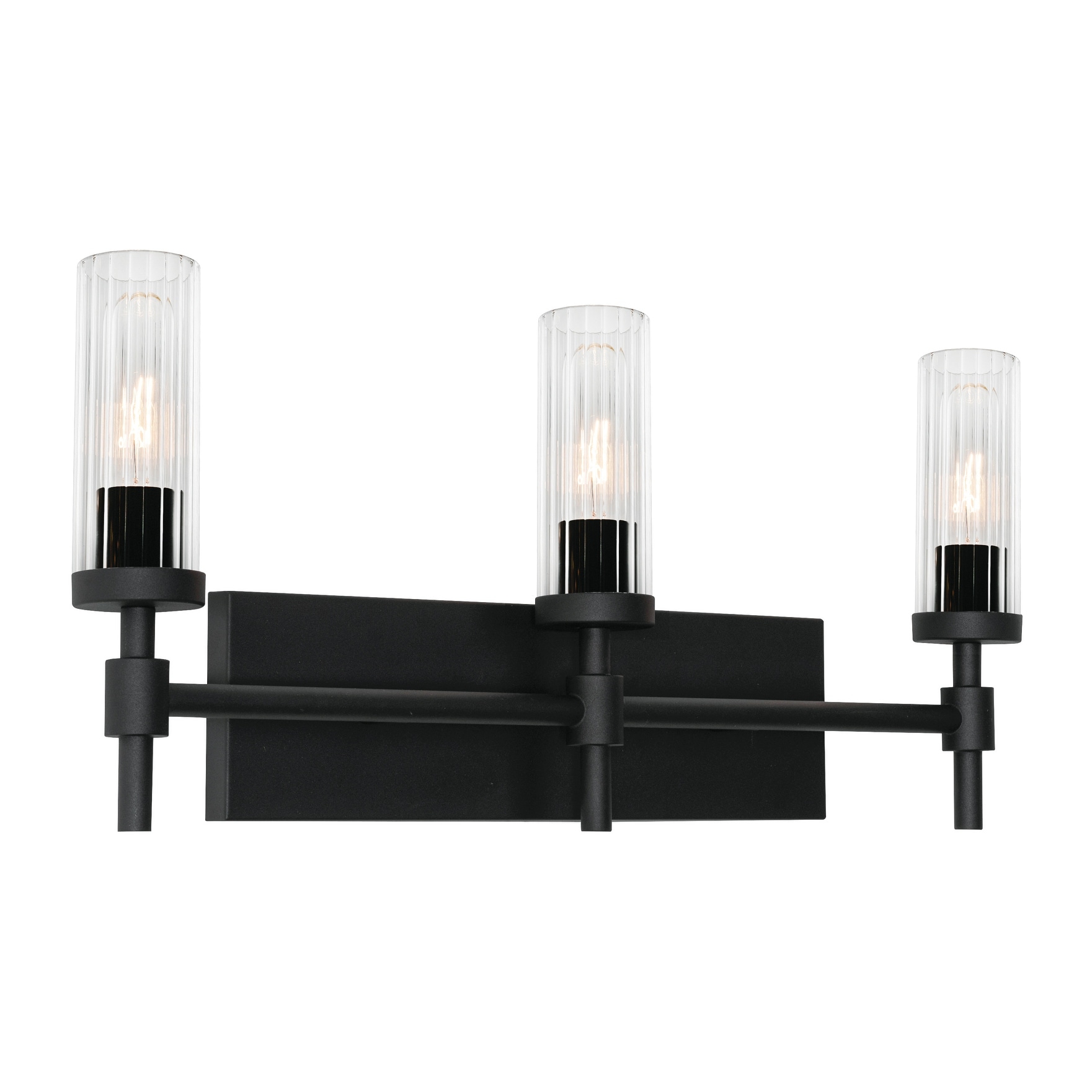 AFX Huntington Vanity Light - Clear Ribbed Glass Shade