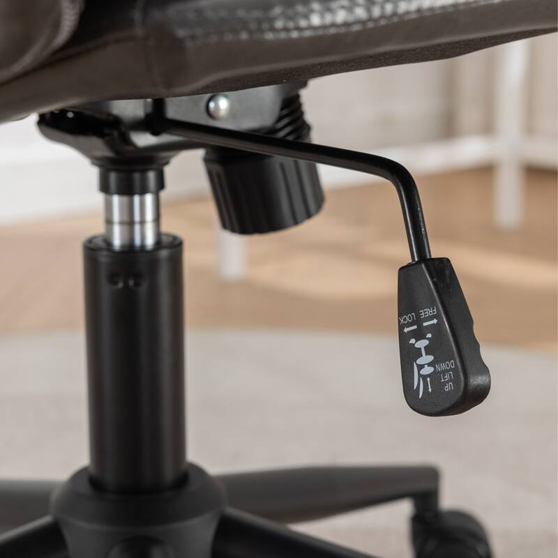 Armless Criss Cross Office Desk Chair, Vanity Chair with Wheels and Thickened Cushion, Ergonomic Adjustable Swivel Task Chair