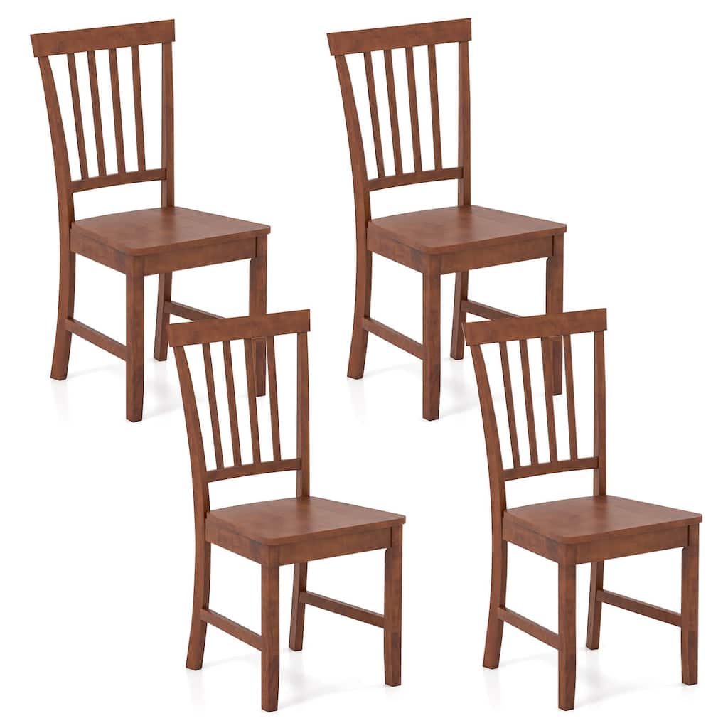Costway 4 PCS Dining Chair Kitchen Spindle Back Side Chair with Solid - 16’’ x 15.5’’ x 36’’