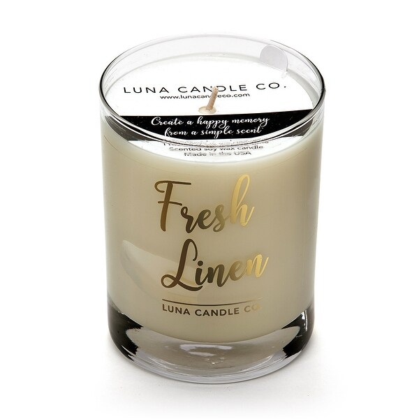 Highly Scented Fresh Linen Jar Candle, Hints of Citrus & Amber
