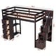 preview thumbnail 12 of 12, Twin Size Wooden Loft Bed With 4 Storage Drawers,Shelves and Stairs