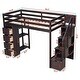 preview thumbnail 23 of 28, Twin size Loft Bed with Storage Drawers, Shelves and Stairs, White